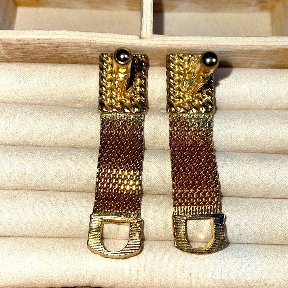 Vintage Genuine Tigers Eye Gemstone Cuff Links. - Picture 8 of 8